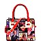 Magazine Print Hardware Accent 2-Way Medium Satchel