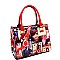 Magazine Print Hardware Accent 2-Way Medium Satchel