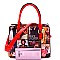 Magazine Print Hardware Accent 2-Way Medium Satchel