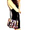 Magazine Print Hardware Accent 2-Way Medium Satchel
