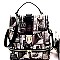 Obama Handbags Print 2 in 1 Convertible Backpack Satchel