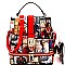 Obama Handbags Print 2 in 1 Convertible Backpack Satchel