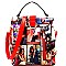 Obama Handbags Print 2 in 1 Convertible Backpack Satchel
