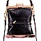 Magazine Print Jewel-Top Frame 2-Way Medium Satchel MH-MB5012