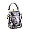 Magazine Print Jewel-Top Frame 2-Way Medium Satchel MH-MB5012