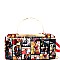 Smartphone Friendly Magazine Print Metal Handle Wallet Cross Body MH-MB5013