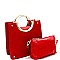 ROUND HANDLE 2 IN 1 CROCODILE PRINT SATCHEL SET