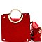 ROUND HANDLE 2 IN 1 CROCODILE PRINT SATCHEL SET