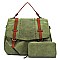 Fashion Laser Cut Flap 2-in-1 Messenger Bag Satchel