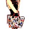 Obama Magazine Print 3-Way Chain Tote Wallet SET MH-OB6358W