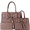 3 in 1 Bow Accent Twin Satchel Wallet Value SET