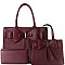 3 in 1 Bow Accent Twin Satchel Wallet Value SET