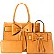 3 in 1 Bow Accent Twin Satchel Wallet Value SET