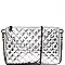 Quilted Metallic Hematite Hardware Flat Clutch