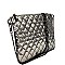 Quilted Metallic Hematite Hardware Flat Clutch
