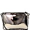 Quilted Metallic Hematite Hardware Flat Clutch