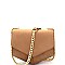 Flap Chain Mixed-Material Pentagonal Shoulder Bag