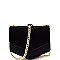 Flap Chain Mixed-Material Pentagonal Shoulder Bag