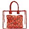TRANSPARENT SNAKE PRINT 2 IN 1 TOTE