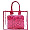 TRANSPARENT SNAKE PRINT 2 IN 1 TOTE