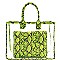 TRANSPARENT SNAKE PRINT 2 IN 1 TOTE