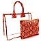 TRANSPARENT SNAKE PRINT 2 IN 1 TOTE