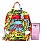 Medium Graffiti Effect Fashion Backpack