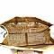 Linen Round Bamboo Accent 2Way Satchel