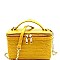 Crocodile Print Boxy Satchel Shoulder Bag
