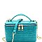 Crocodile Print Boxy Satchel Shoulder Bag