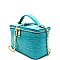 Crocodile Print Boxy Satchel Shoulder Bag