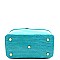 Crocodile Print Boxy Satchel Shoulder Bag
