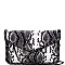 SNAKE PRINT CHAIN LINK ACCENT ENVELOPE CLUTCH