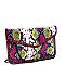 SNAKE PRINT CHAIN LINK ACCENT ENVELOPE CLUTCH