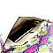 SNAKE PRINT CHAIN LINK ACCENT ENVELOPE CLUTCH