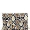 LUMINESCENT SNAKE PRINT ENVELOPE CLUTCH