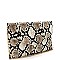 LUMINESCENT SNAKE PRINT ENVELOPE CLUTCH