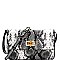 SNAKE PRINT BAMBOO TURN LOCK ACCENT CROSS BODY