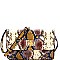 SNAKE PRINT BAMBOO TURN LOCK ACCENT CROSS BODY