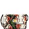 SNAKE PRINT BAMBOO TURN LOCK ACCENT CROSS BODY