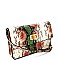 SNAKE PRINT BAMBOO TURN LOCK ACCENT CROSS BODY