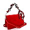 MEDIUM SCARF CHAIN ACCENT FELT-SUEDE SATCHEL