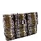 OVER SIZED SEQUIN SNAKE PRINT FLAP CLUTCH
