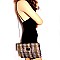 OVER SIZED SEQUIN SNAKE PRINT FLAP CLUTCH