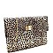 OVER SIZED LEOPARD PRINT FLAP CLUTCH