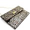 OVER SIZED LEOPARD PRINT FLAP CLUTCH