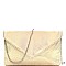 GLOWING SNAKE PRINT GRID ENVELOPE CLUTCH