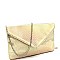 GLOWING SNAKE PRINT GRID ENVELOPE CLUTCH