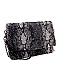 Large Flap Faux-Fur Snake Print Clutch Shoulder Bag
