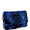 Large Flap Faux-Fur Snake Print Clutch Shoulder Bag
